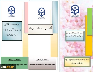 محتوای آموزشی بهداشتی، روانی و توصیه های غذایی در خصوص پیشگیری و مقابله با ویروس کرونا  