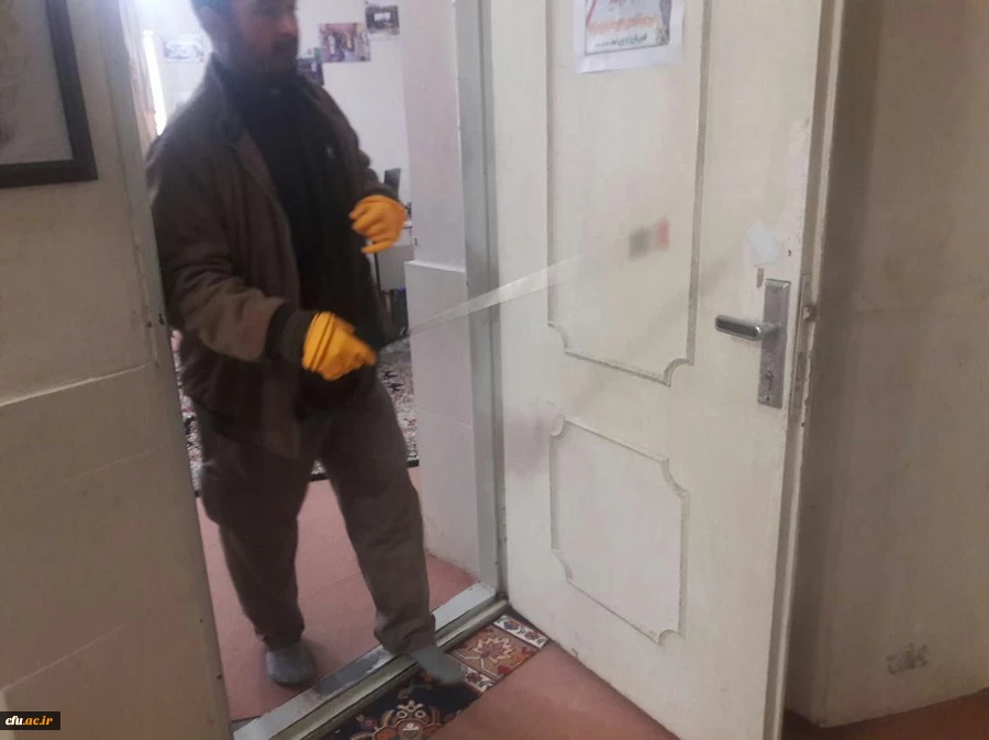 خوابگاه ها و فضاهای دانشگاه فرهنگیان استان لرستان ضدعفونی شد 9