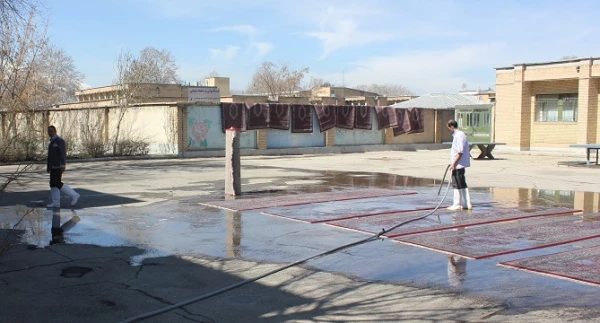 خانه تکانی در پردیس شهید مقصودی همدان برای استقبال از سال جدید
 3