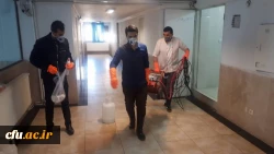 سراهای دانشجویی وساختمان های آموزشی واداری دانشگاه فرهنگیان استان قزوین طی سه مرحله ضدعفونی شد 2