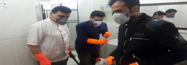 سراهای دانشجویی وساختمان های آموزشی واداری دانشگاه فرهنگیان استان قزوین طی سه مرحله ضدعفونی شد 3