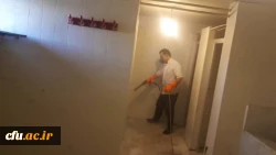 سراهای دانشجویی وساختمان های آموزشی واداری دانشگاه فرهنگیان استان قزوین طی سه مرحله ضدعفونی شد 5