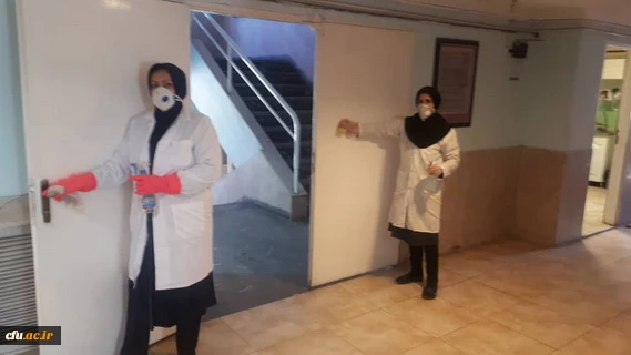 سراهای دانشجویی وساختمان های آموزشی واداری دانشگاه فرهنگیان استان قزوین طی سه مرحله ضدعفونی شد 8