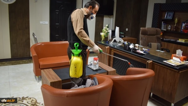 ضد عفونی و گند زدایی مستمر پردیس ها و مراکز دانشگاه فرهنگیان استان کرمانشاه 2