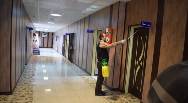 ضد عفونی و گند زدایی مستمر پردیس ها و مراکز دانشگاه فرهنگیان استان کرمانشاه 4