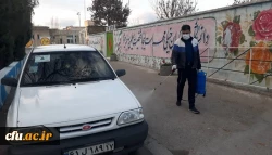 عملیات ضدعفونی و گندزدایی دانشگاه فرهنگیان استان آذربایجان غربی به صورت روزانه در راستای کنترل شیوع ویروس کرونا انجام می شود 2