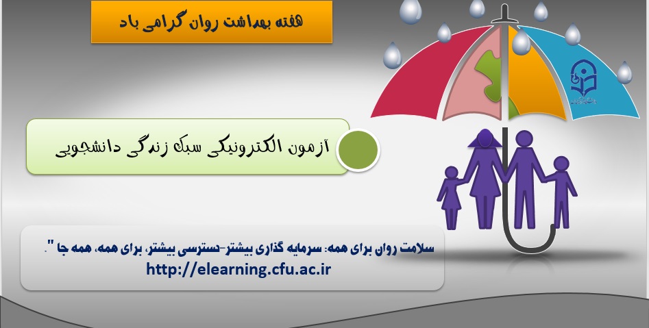 اداره کل مشاوره، بهداشت و سلامت برگزار می کند:

 آزمون الکترونیکی سبک زندگی دانشجویان