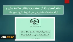 دکتر انصاری راد از  بسته ویژه ارتقای سلامت روان و ارائه خدمات مشاوره ای در شرایط کرونا خبر داد 2