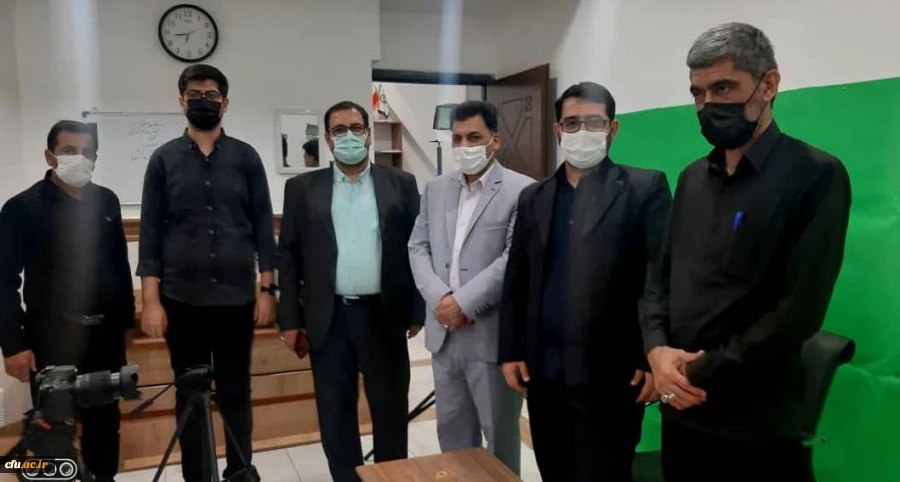 بازدید دکتر علی محمدی معاونت فرهنگی و اجتماعی دانشگاه از مراحل فیلمبرداری و تولید محتوای آموزشی  اربعین مجازی دانشگاه فرهنگیان به میزبانی استان قم 2