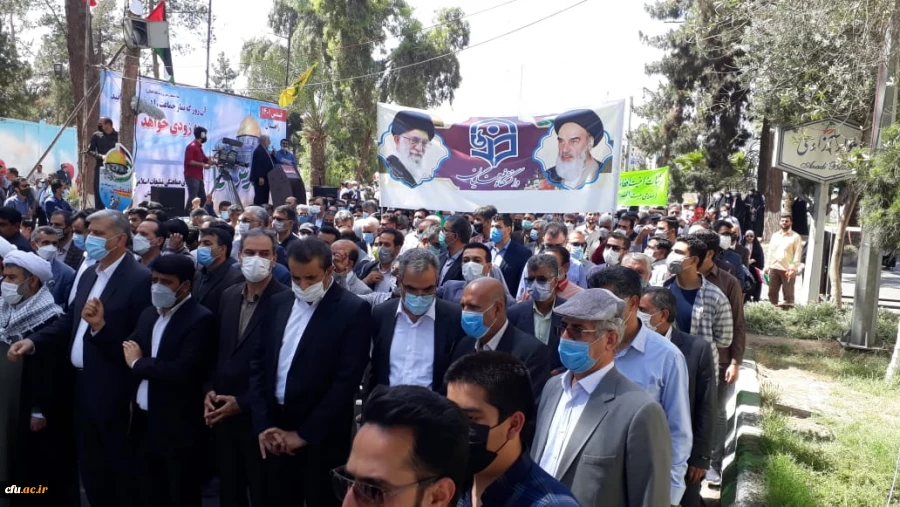 حضور اساتید،کارکنان ودانشجویان دانشگاه فرهنگیان سیستان وبلوچستان درراهپیمایی روز جهانی قدس 5