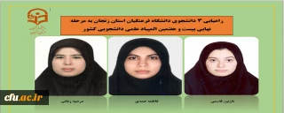 دانشگاه فرهنگیان زنجان خبر داد:

راهیابی 3 دانشجومعلم استان به مرحله نهایی بیست و هفتمین المپیاد علمی، دانشجویی کشور