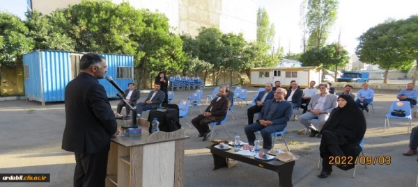 آیین کلنگ زنی سالن ورزشی پردیس بنت الهدی صدر اردبیل