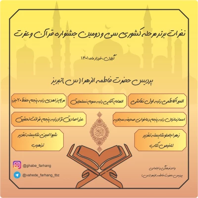 درخشش دانشجویان دانشگاه فرهنگیان استان آذربایجان شرقی در سی و دومین جشنواره قرآن و عترت دانشجو معلمان کشور 4