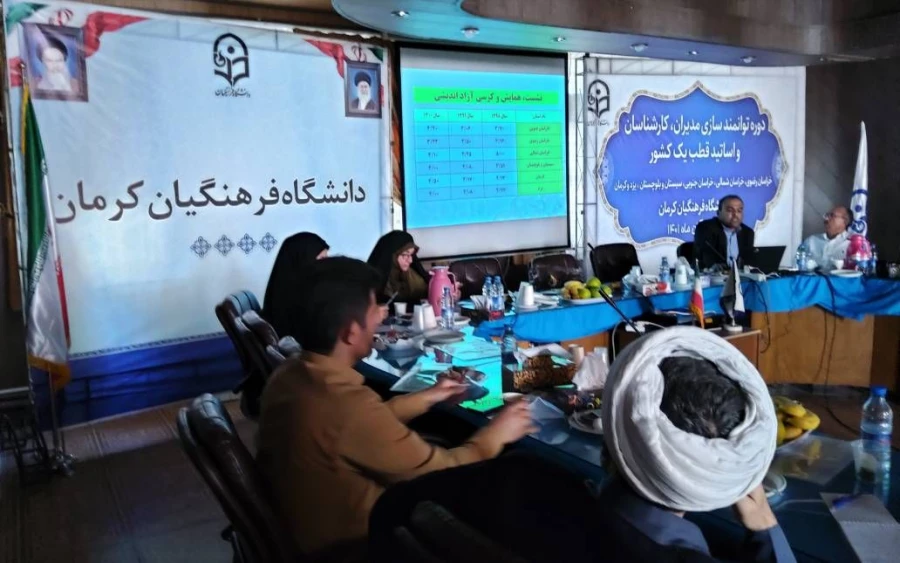 به میزبانی دانشگاه فرهنگیان کرمان برگزار شد
کارگاه های آموزشی دوره توانمند ساز ی مدیران و کارشناسان فرهنگی و اجتماعی قطب یک کشوری  2