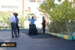 اجرای پروژه آسفالت محوطه پردیس بنت الهدی صدر قزوین 2