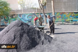 اجرای پروژه آسفالت محوطه پردیس بنت الهدی صدر قزوین 3