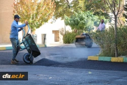 اجرای پروژه آسفالت محوطه پردیس بنت الهدی صدر قزوین 4