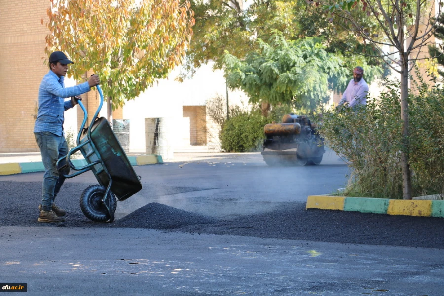 اجرای پروژه آسفالت محوطه پردیس بنت الهدی صدر قزوین 4