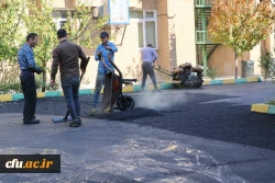 اجرای پروژه آسفالت محوطه پردیس بنت الهدی صدر قزوین 6