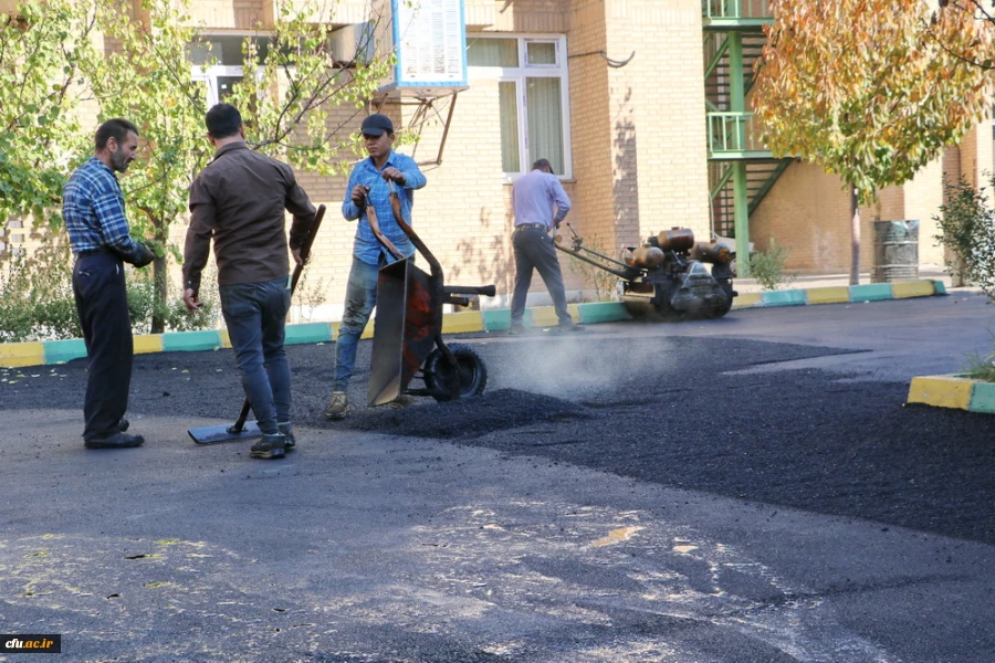 اجرای پروژه آسفالت محوطه پردیس بنت الهدی صدر قزوین 6