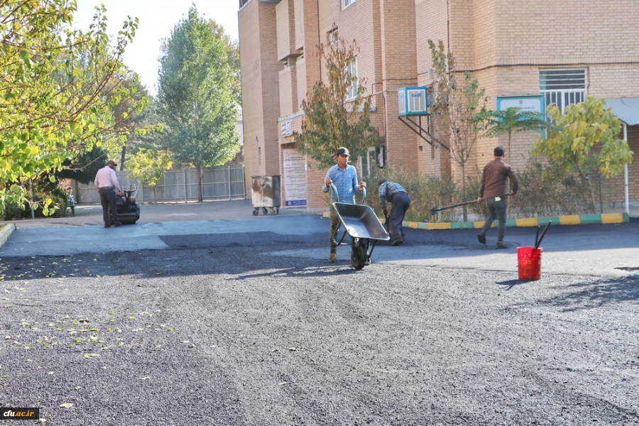 اجرای پروژه آسفالت محوطه پردیس بنت الهدی صدر قزوین 7