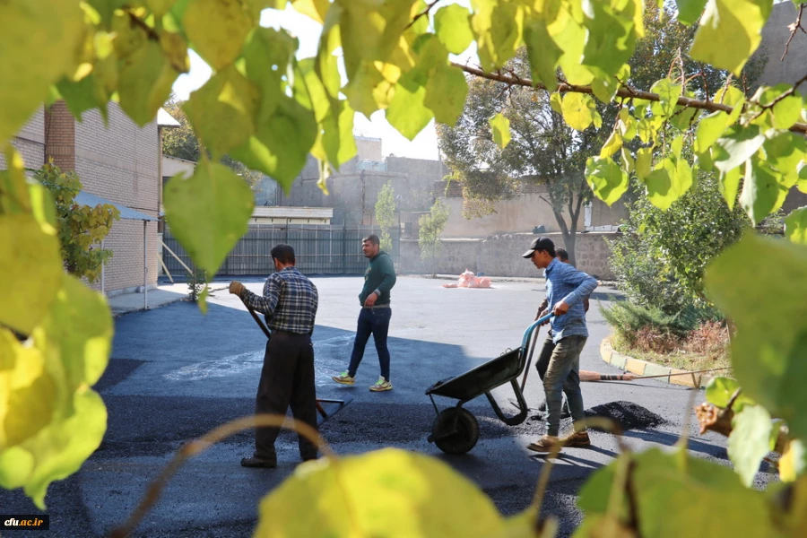 اجرای پروژه آسفالت محوطه پردیس بنت الهدی صدر قزوین 8