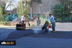 اجرای پروژه آسفالت محوطه پردیس بنت الهدی صدر قزوین 9