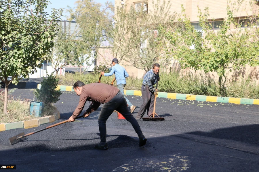 اجرای پروژه آسفالت محوطه پردیس بنت الهدی صدر قزوین 10