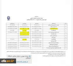 تقویم آموزشی نیمسال دوم سال جاری 2