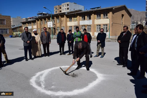 کلنگ سالن ورزشی چند منظوره سرپوشیده پردیس شهید رجایی کرمانشاه به زمین زده شد 2