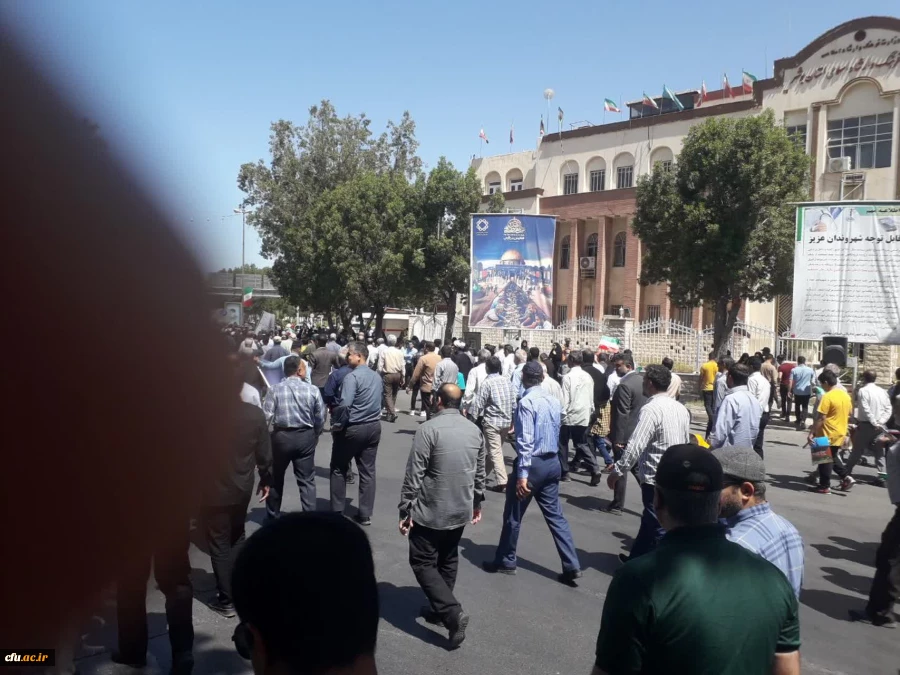 با حضور پرشور مجموعه دانشگاه فرهنگیان استان بوشهر؛راهپیمایی روز قدس در بوشهر برگزار شد 10