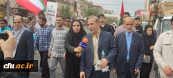 حضور پرشور مسئولین،اساتید،کارکنان و دانشجو معلمان دانشگاه فرهنگیان استان خوزستان در راهپیمایی اعتراض به رژیم کودک کش اسرائیل و حمایت از مردم مظلوم غزه 2