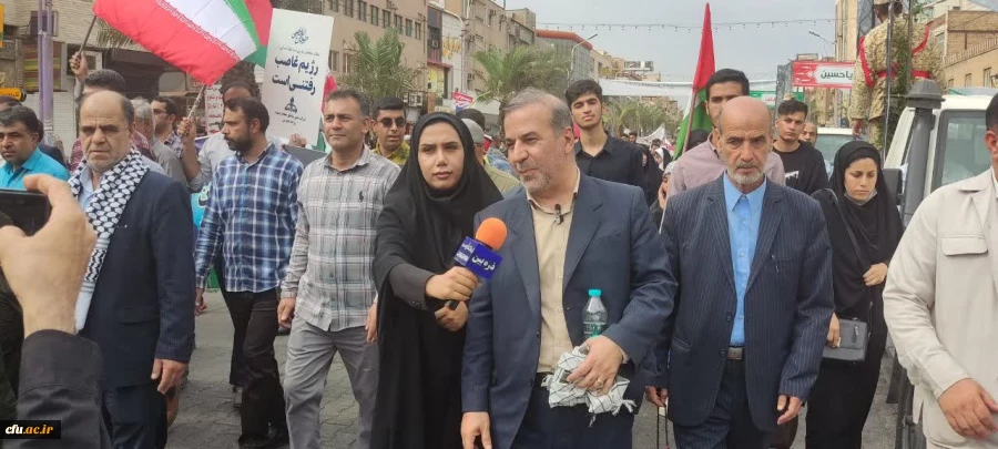 حضور پرشور مسئولین،اساتید،کارکنان و دانشجو معلمان دانشگاه فرهنگیان استان خوزستان در راهپیمایی اعتراض به رژیم کودک کش اسرائیل و حمایت از مردم مظلوم غزه 2