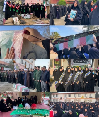 مراسم تشییع و تدفین دو شهید گمنام هشت سال دفاع مقدس در دانشگاه فرهنگیان استان مازندران 2