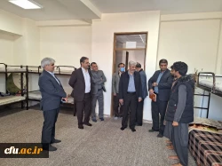 بازدید دکتر رجبعلی برزویی رئیس دانشگاه فرهنگیان از مدیریت و پردیس های شهید مطهری و رسالت دانشگاه فرهنگیان استان سیستان و بلوچستان و حضور در جمع دانشجومعلمان و بازدید از بناها و امکانات مراکز دانشگاه فرهنگیان استان و بازدید از روند پخت و سرو غذا در پردیس ه