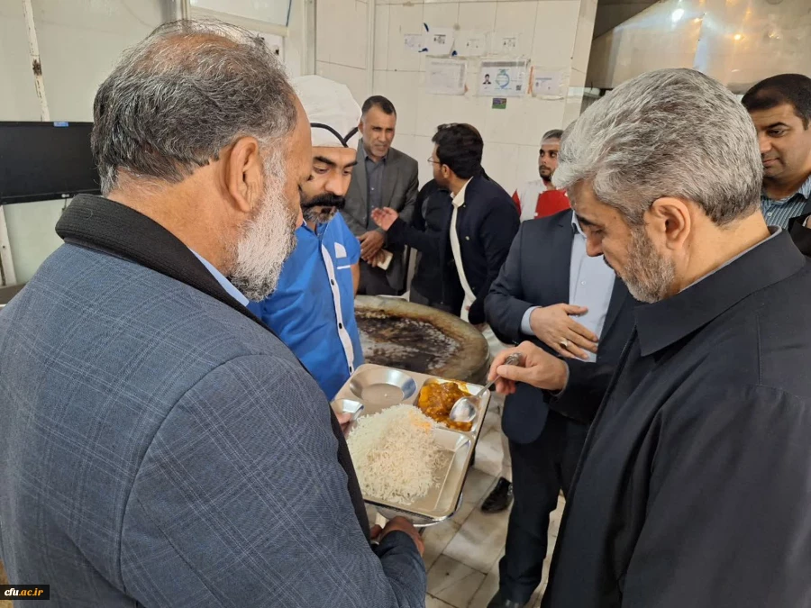 بازدید دکتر رجبعلی برزویی رئیس دانشگاه فرهنگیان از مدیریت و پردیس های شهید مطهری و رسالت دانشگاه فرهنگیان استان سیستان و بلوچستان و حضور در جمع دانشجومعلمان و بازدید از بناها و امکانات مراکز دانشگاه فرهنگیان استان و بازدید از روند پخت و سرو غذا در پردیس ه