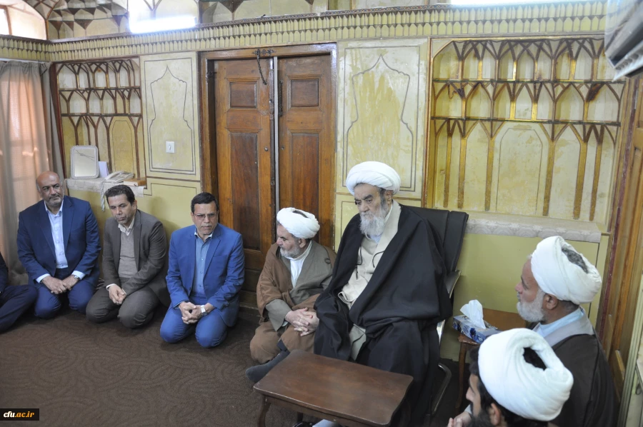 دیدار هیات رئیسه دانشگاه فرهنگیان استان اصفهان با مرجع عالیقدر حضرت آیت الله حسین مظاهری 8