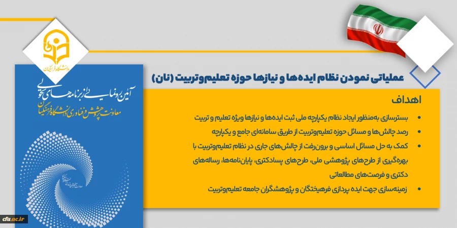 موشن عملیاتی نمودن نظام ایده ها و نیازهای حوزۀ تعلیم و تربیت (نان) 2