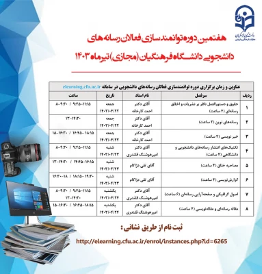 برگزاری هفتمین دوره توانمندسازی فعالان رسانه های دانشجویی دانشگاه فرهنگیان 2