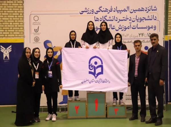 
درخشش دانشجو معلمان دانشگاه فرهنگیان در شانزدهمین المپیاد فرهنگی- ورزشی دانشجویان دختر و پسر دانشگاه ها و موسسات آموزش عالی سراسر کشور
 2