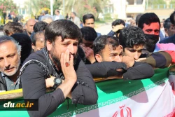 در آئینی همزمان با سالروز شهادت حضرت فاطمه (س) و با حضور نماینده ولی فقیه در استان و امام جمعه بوشهر، غلامحسن علیزاده، مدیرکل شاهد و ایثارگران دانشگاه فرهنگیان و اردشیر جلیلیان، کارشناس امور شاهد و ایثارگر دانشگاه فرهنگیان، پیکر پاک شهید ۱۷ ساله خوشنام دف