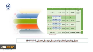 اطلاعیه معاونت آموزشی و تحصیلات تکمیلی (اداره کل خدمات آموزشی)

برنامه زمانبندی نیمسال دوم سال تحصیلی 1404-1403
