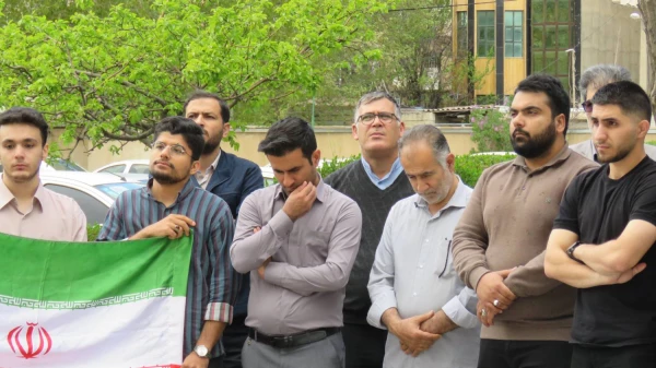 تجمع دانشگاهیان دانشگاه فرهنگیان اردبیل دراعتراض به جنایات رژیم صهیونیستی در غزه
