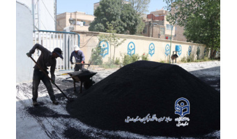 عملیات آسفالت‌ریزی محوطه دانشگاه فرهنگیان استان اردبیل