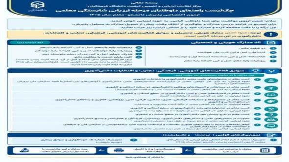 اطلاعیه مهم خطاب به داوطلبان محترم دعوت‌شده به مرحله ارزیابی شایستگی معلمی (مصاحبه)