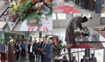 تجدید میثاق ریاست دانشگاه فرهنگیان اصفهان، مسول نهاد مقام معظم رهبری در دانشگاه و هیات همراه با آرمان‌های معلم شهید در نجف‌آباد