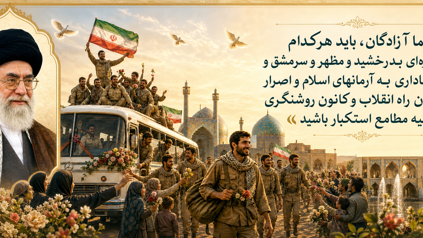 ۲۶ مرداد سالروز آغاز ورود آزادگان سرافراز در سال ۱۳۶۹به ایران، مهد دلیران مبارک