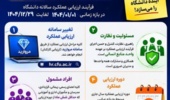 دستورالعمل اجرایی ارزیابی عملکرد اعضا» و شیوه‌نامه ارزیابی عملکرد سال ۱۴۰۴، فرآیند ارزیابی سالانه کارکنان غیرهیئت‌علمی، مدرسان و مأموران آموزشی دانشگاه