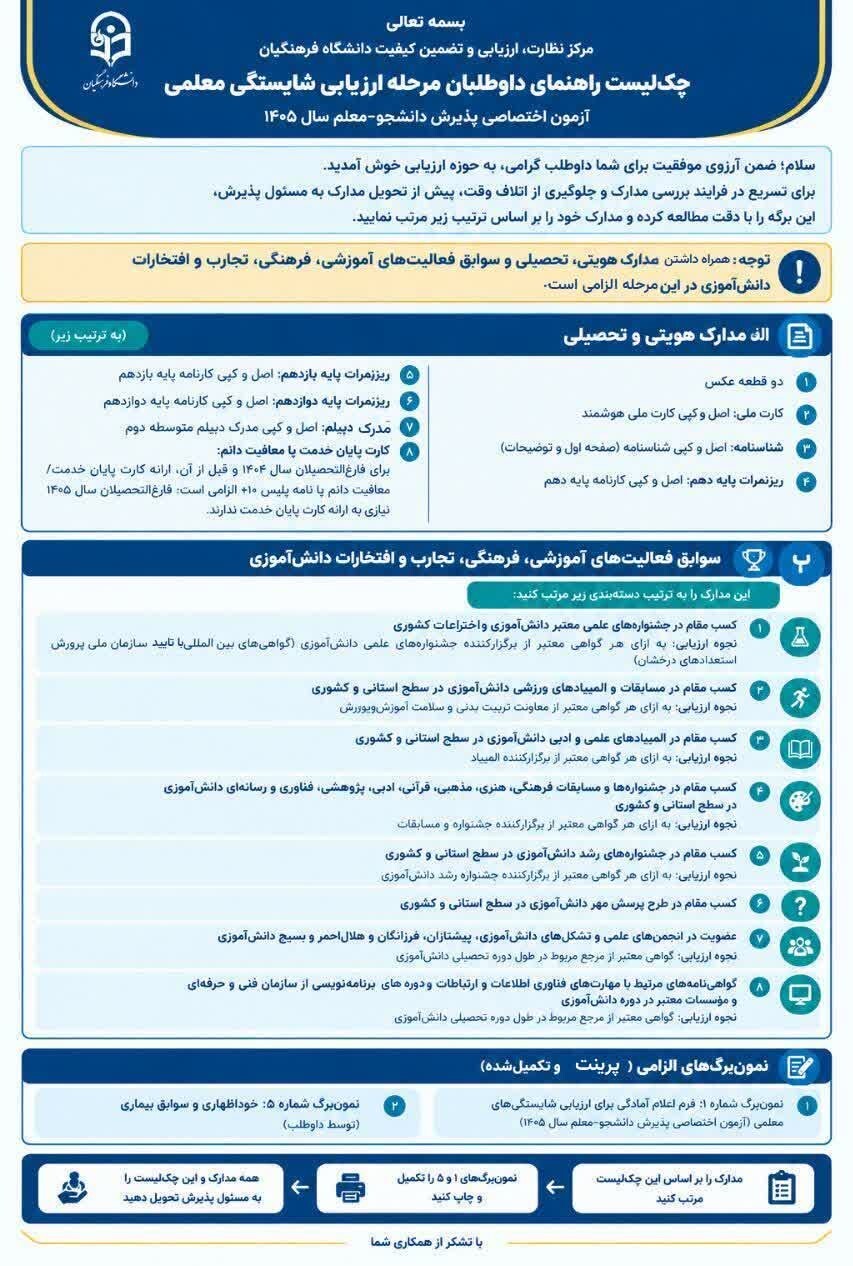 اطلاعیه مهم ویژه داوطلبان محترم دعوت‌شده به مرحله ارزیابی شایستگی معلمی (مصاحبه)