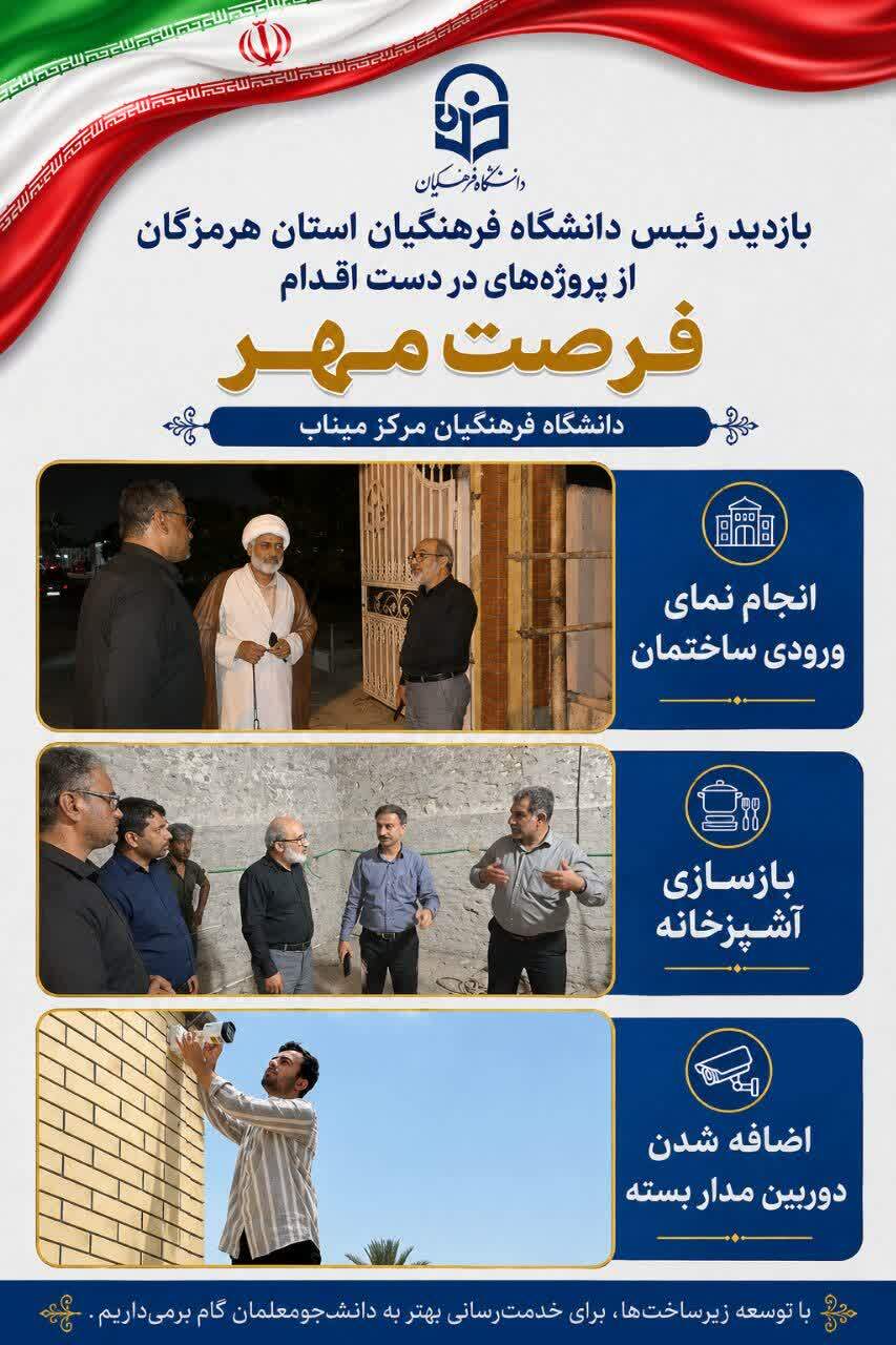 بازدید رئیس دانشگاه فرهنگیان استان هرمزگان از پروژه‌های «فرصت مهر»
